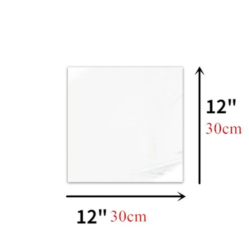 3Pc Acrylic Full Body Mirror Self-Adhesive Stickers 30CM Square Crystal Wall Paper DIY 3D Decal Living Room Bathroom Home Decore