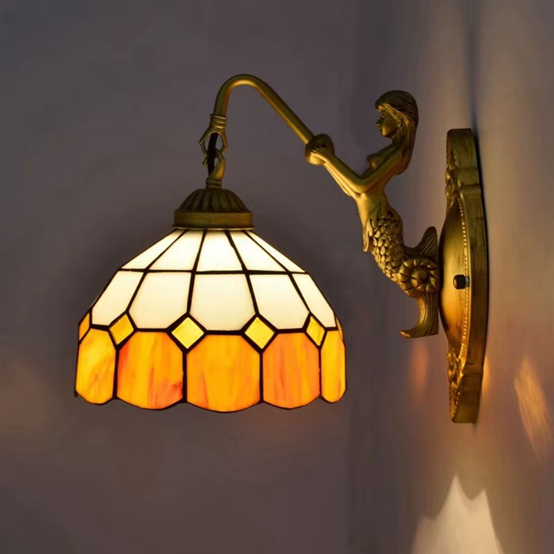 Tiffany Vintage Led Wall Light for Home Decore Living Room Bedside Stair Corridor Hotel Stained Glass Decor Bedside Lamp