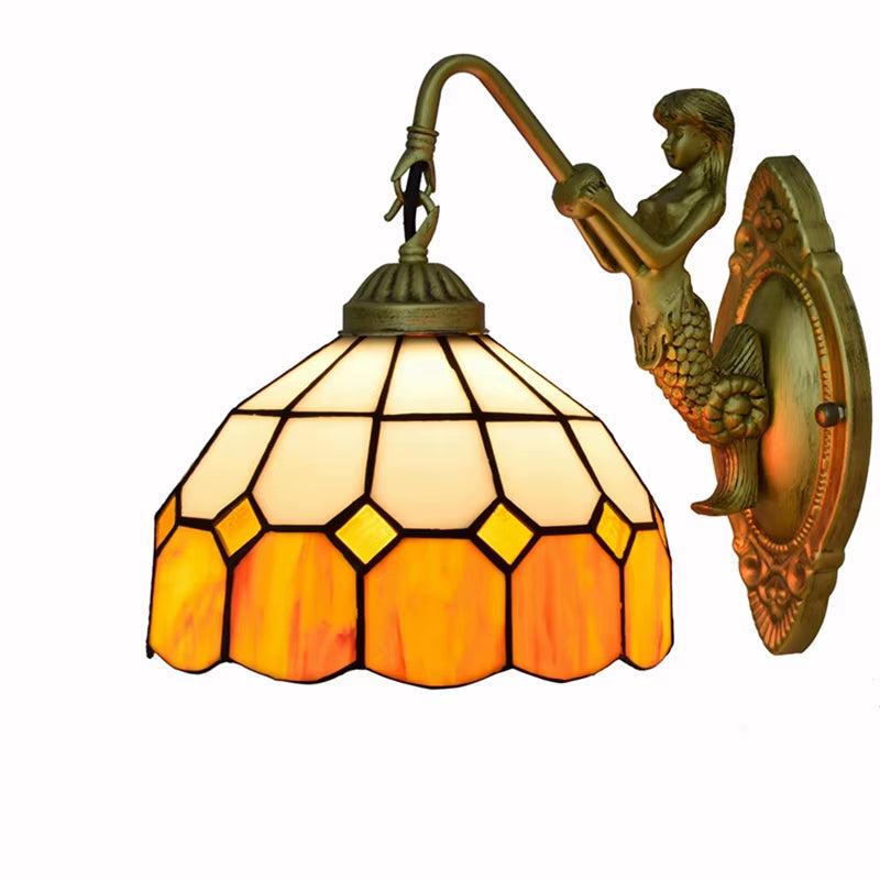 Tiffany Vintage Led Wall Light for Home Decore Living Room Bedside Stair Corridor Hotel Stained Glass Decor Bedside Lamp