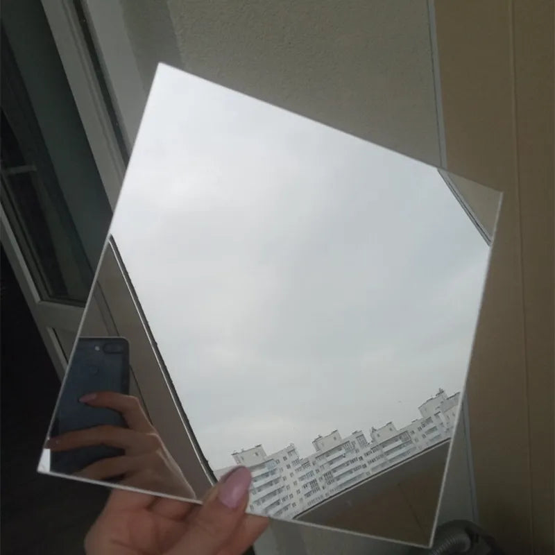 3Pc Acrylic Full Body Mirror Self-Adhesive Stickers 30CM Square Crystal Wall Paper DIY 3D Decal Living Room Bathroom Home Decore