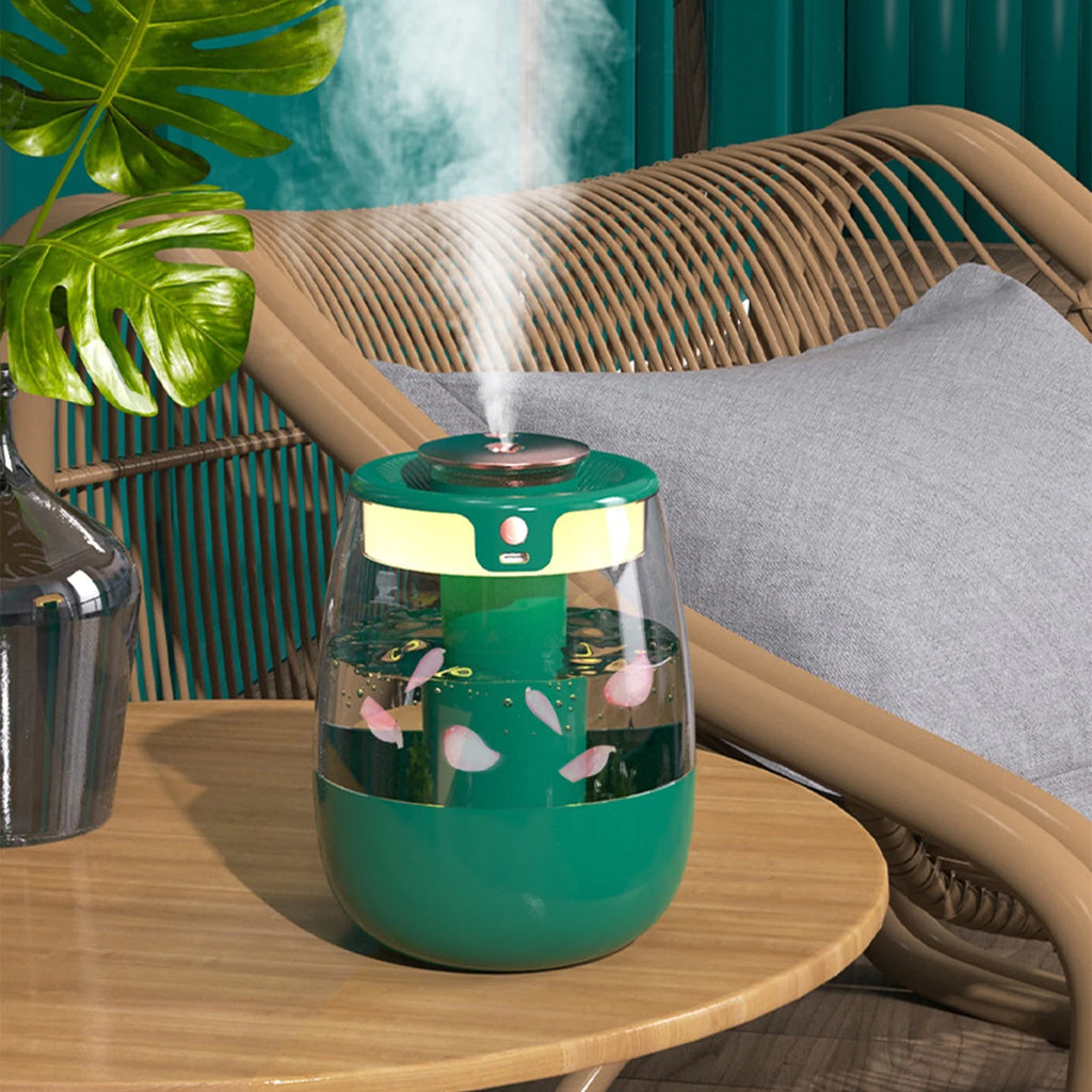 Air Purifier and Humidifier Combo, USB Humidifier with Humidity Display, Quiet Cool Mist Humidifier for Bedroom and Office Plants, Easy to Clean