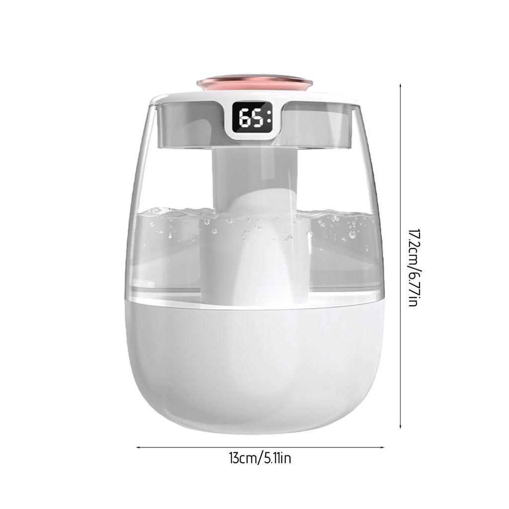 Air Purifier and Humidifier Combo, USB Humidifier with Humidity Display, Quiet Cool Mist Humidifier for Bedroom and Office Plants, Easy to Clean