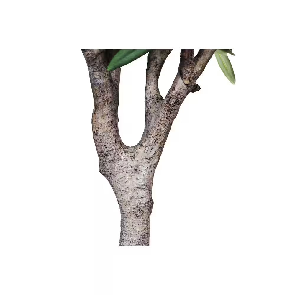 6.5 Ft. Artificial Olive Tree in White Decor Pot, Faux Green Plant Indoor Home Decorative Planter
