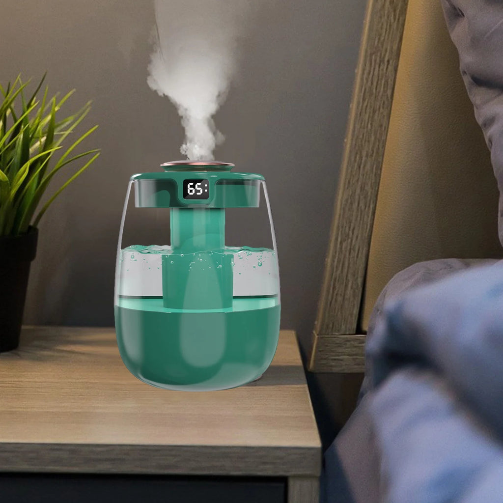 Air Purifier and Humidifier Combo, USB Humidifier with Humidity Display, Quiet Cool Mist Humidifier for Bedroom and Office Plants, Easy to Clean
